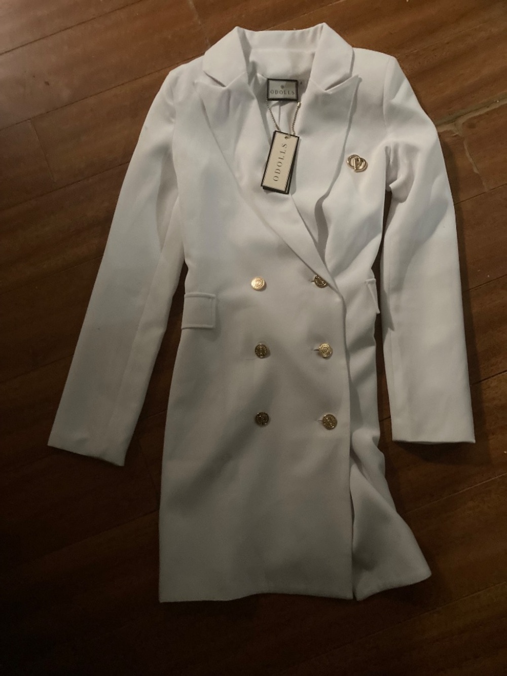 button up suit dress skirt set blazer white odolls 0 zara chanel misguided xs